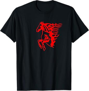 Flaming Red Horse for Men Women Kids and Senior Citizens T-Shirt