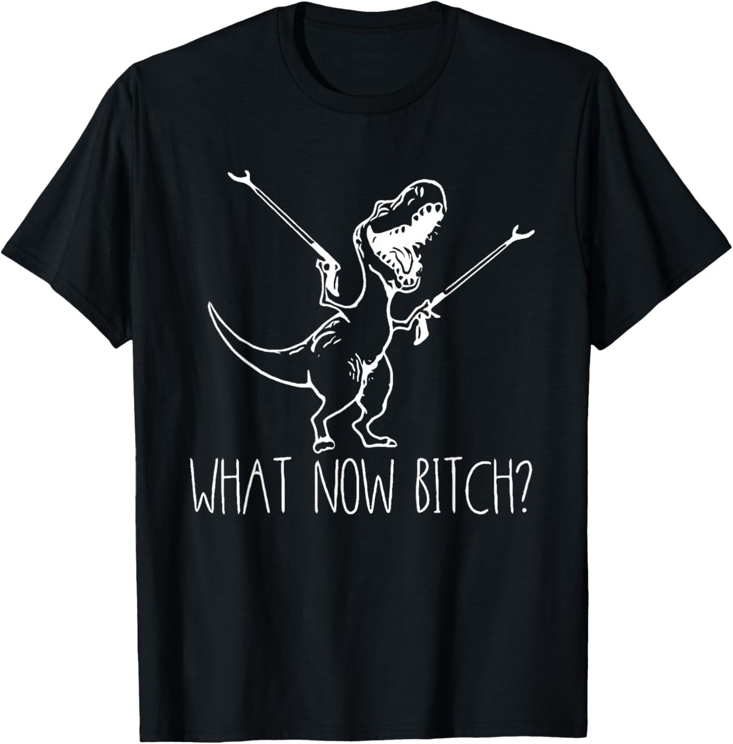 What Now Bich Funny T Rex Dinosaur Saying Quote Men Women T-Shirt