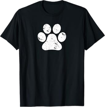 Vintage Distressed Dog Paw Men's And Women's Gift T-Shirt T-Shirt