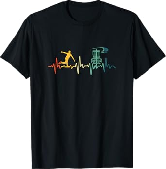 Vintage Disc Golf For Men Women Heartbeat Disc Golf Player T-Shirt
