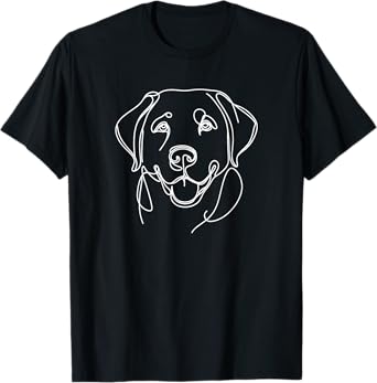 Minimalist Dog Line Art Labrador Retriever Lovers T-Shirt