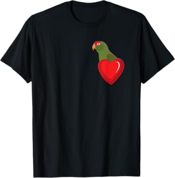 Cherry Headed Conure Parrot Heart Pocket T-Shirt