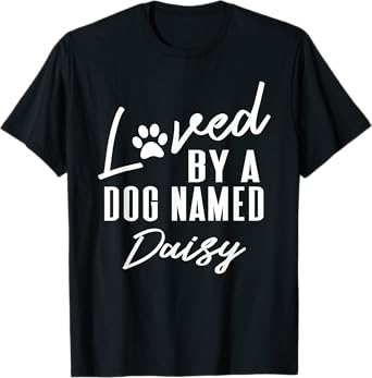 Personalized Dog Name Daisy Pet Lover Paw Print Men Women Kids T-Shirt