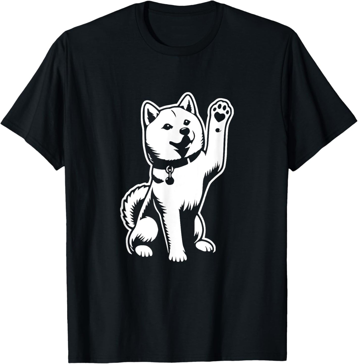 Shiba Inu Sitting Dog Paw Heart Graphic Design T-Shirt