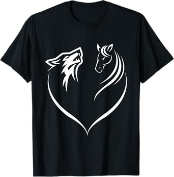 Horse Riding Wolf Animal Lover Gift Horse T-Shirt