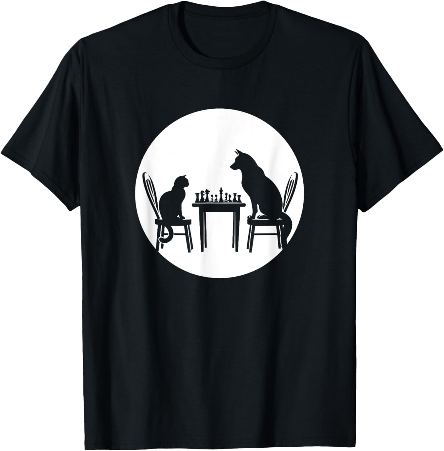 Chess Player, Men & Boys, Chess Board Cat Dog & Funny Chess T-Shirt