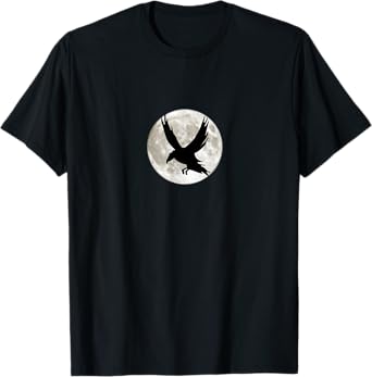 Eagle in front of Moon Bird Hawk Night T-Shirt