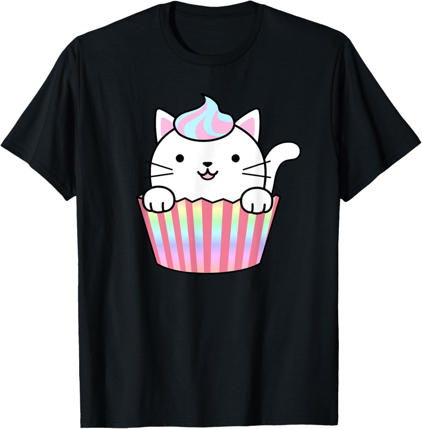 Kawaii Cat Cupcake Women Men Adults Kids Funny Cats T-Shirt