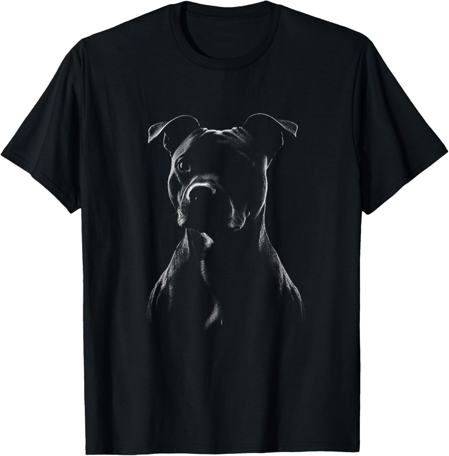 Staffordshire Bull Terrier Staffy Dog Art Face Design T-Shirt