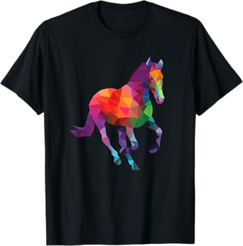 Geometric Horse - Horseman Horses Equestrian Riding Lover T-Shirt
