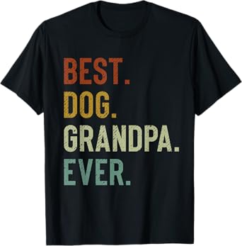 Best Dog Grandpa Ever Vintage Retro Grandpaw T-Shirt
