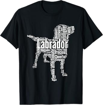 Labrador Calligram T-Shirt I Love My Lab Dad T-Shirt