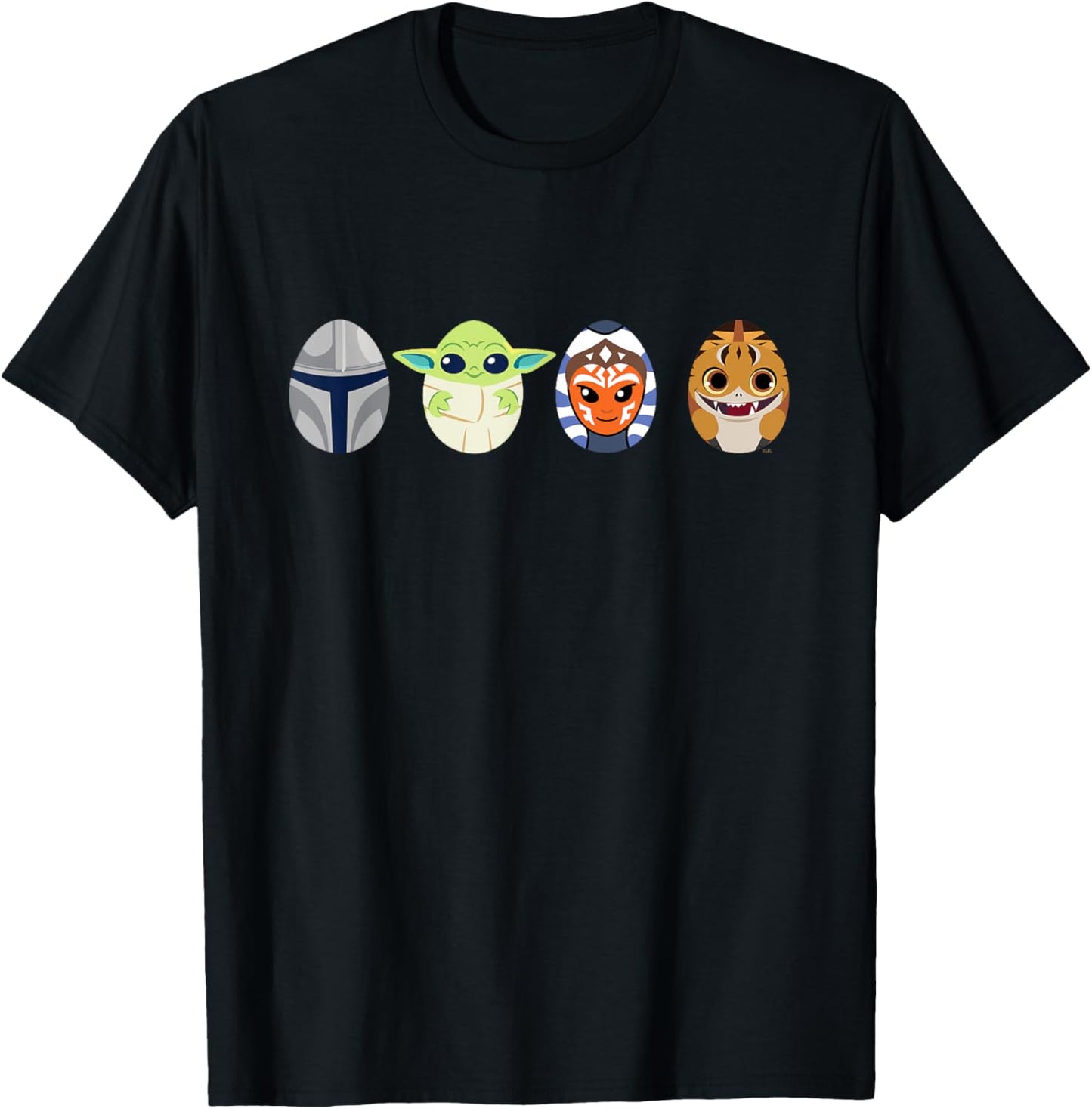 Star Wars The Mandalorian Grogu Ahsoka Loth-Cat Easter Eggs T-Shirt