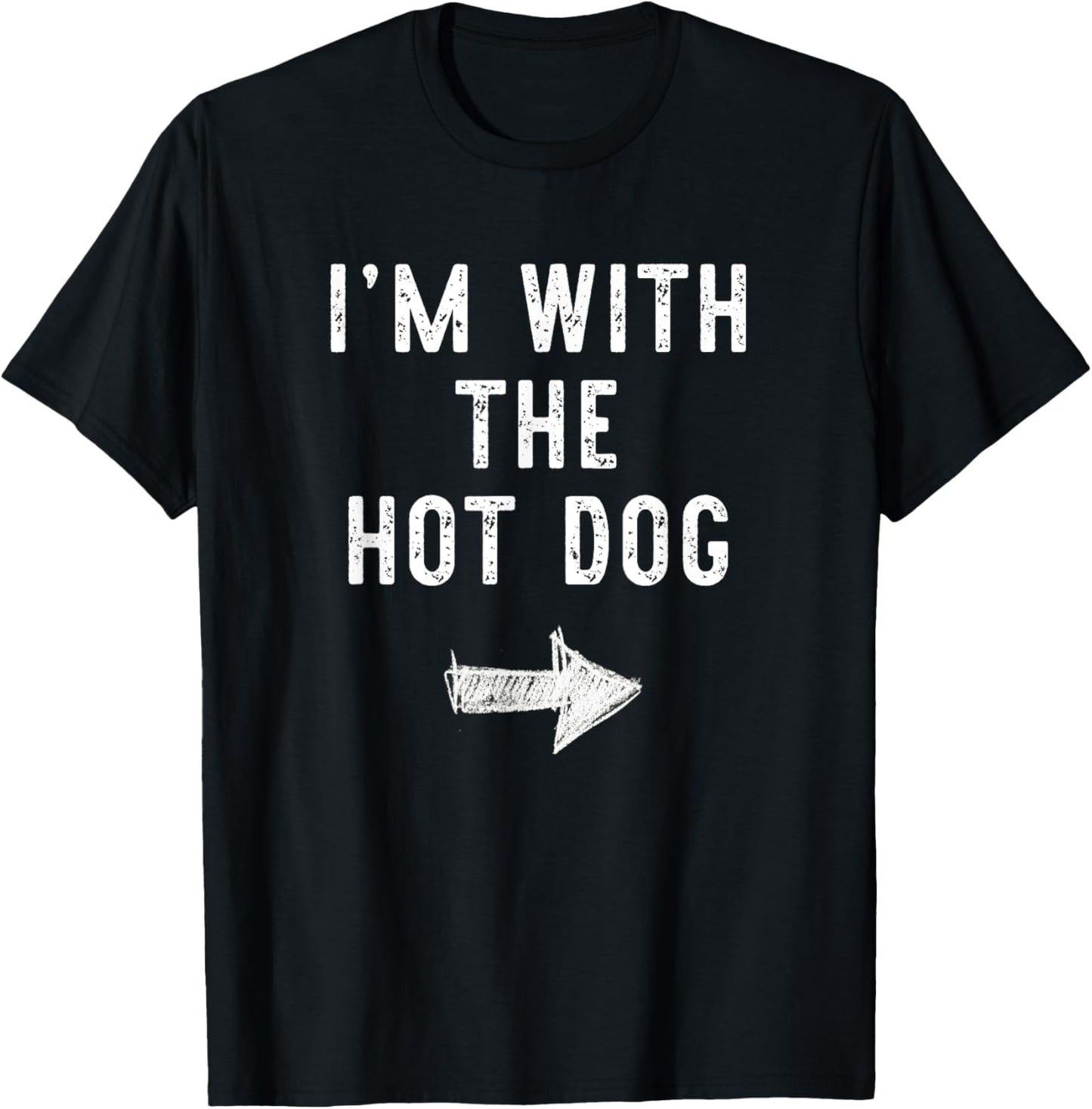 I'm With The Hot Dog Costume Halloween Couple HotDog T-Shirt