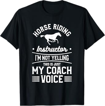 Horseback Riding Gift For An Equestrian Coach Black Cotton Polyester Unisex-Adults T-Shirt Small Crew Neck Short Sleeve