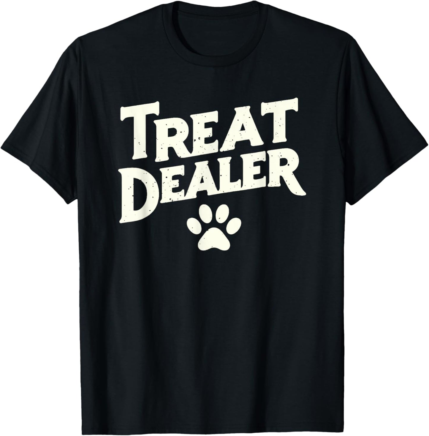 Treat Dealer T-Shirt - Kids' Unisex Humor Dog Lover Tee - Black, Small, Short Sleeve