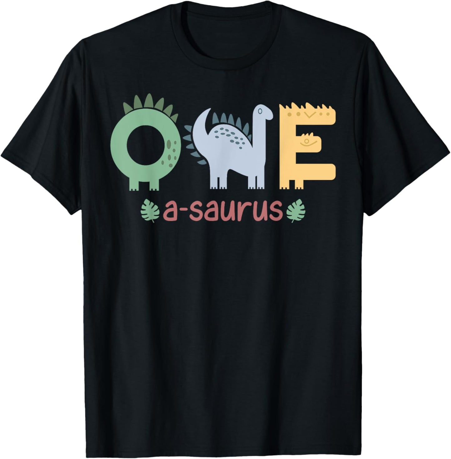 1 Year Old One Saurus Funny Dinosaur Family Birthday Boys T-Shirt