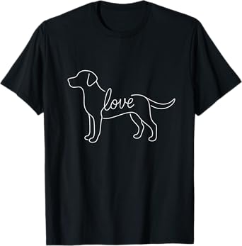 Labrador Retriever Love Line Art Minimalist Lab Dog Lover T-Shirt for Men Women Kids