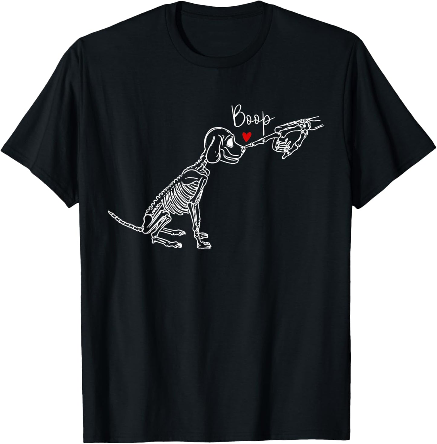 Dog Skeleton Boop Dog Funny Halloween Girl Men Women T-Shirt