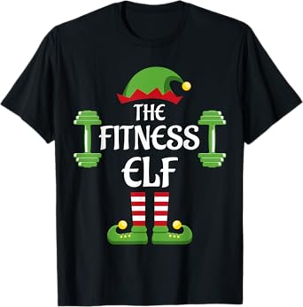 Fitness Elf Family Matching Group Christmas Sporty T-Shirt