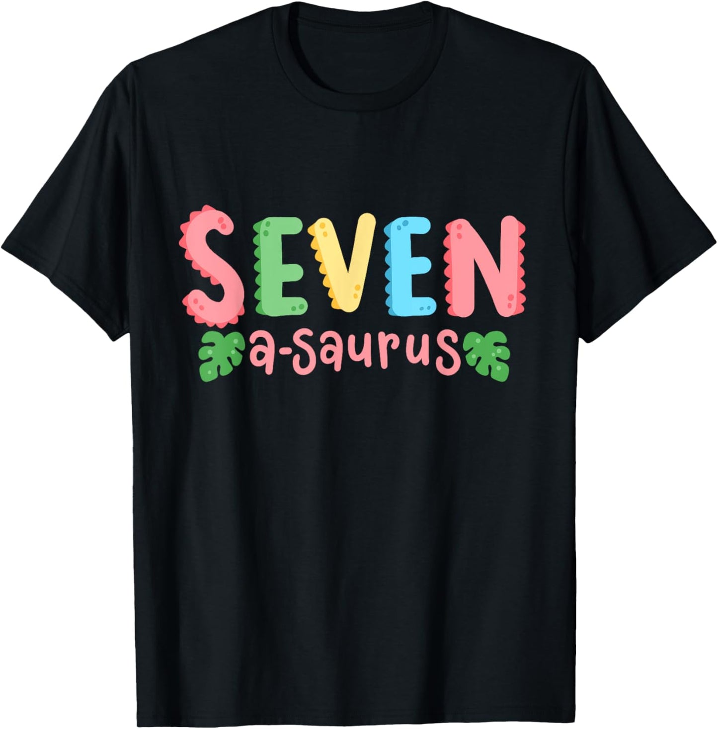 7 Years Old Seven Saurus Kids Dinosaur 7th Birthday Family T-Shirt