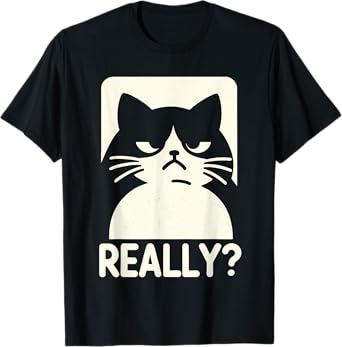 Funny Annoyed Cat Really Sarcastic Rolling Eyes Kawaii Cat Men Women Kids T-Shirt