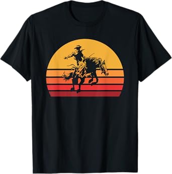 Retro Bronc Riding Vintage Bucking Horse Sporting T-Shirt