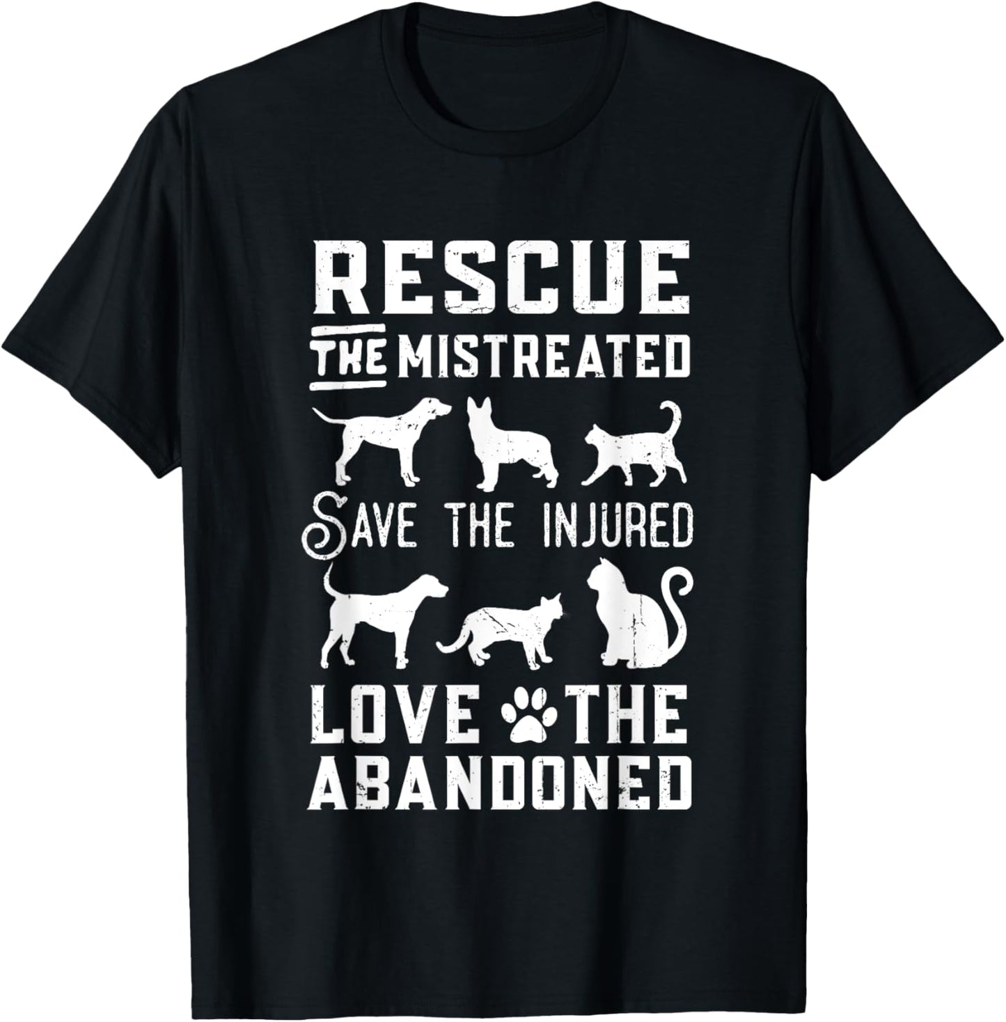 Dog Lover Cat Lover Rescue Save Love Animal Rescue Awareness T-Shirt