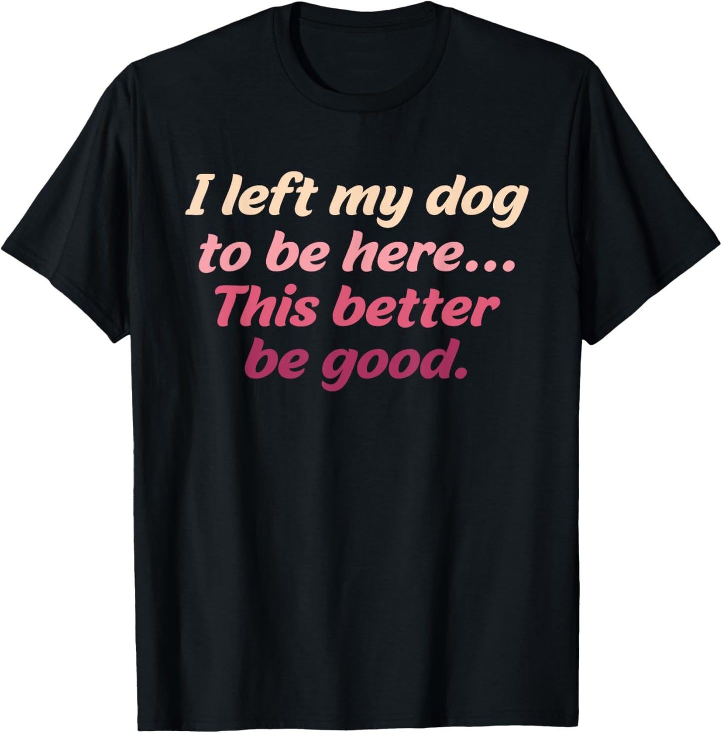 Retro I Left My Dog To Be Here This Better Be Good T-Shirt