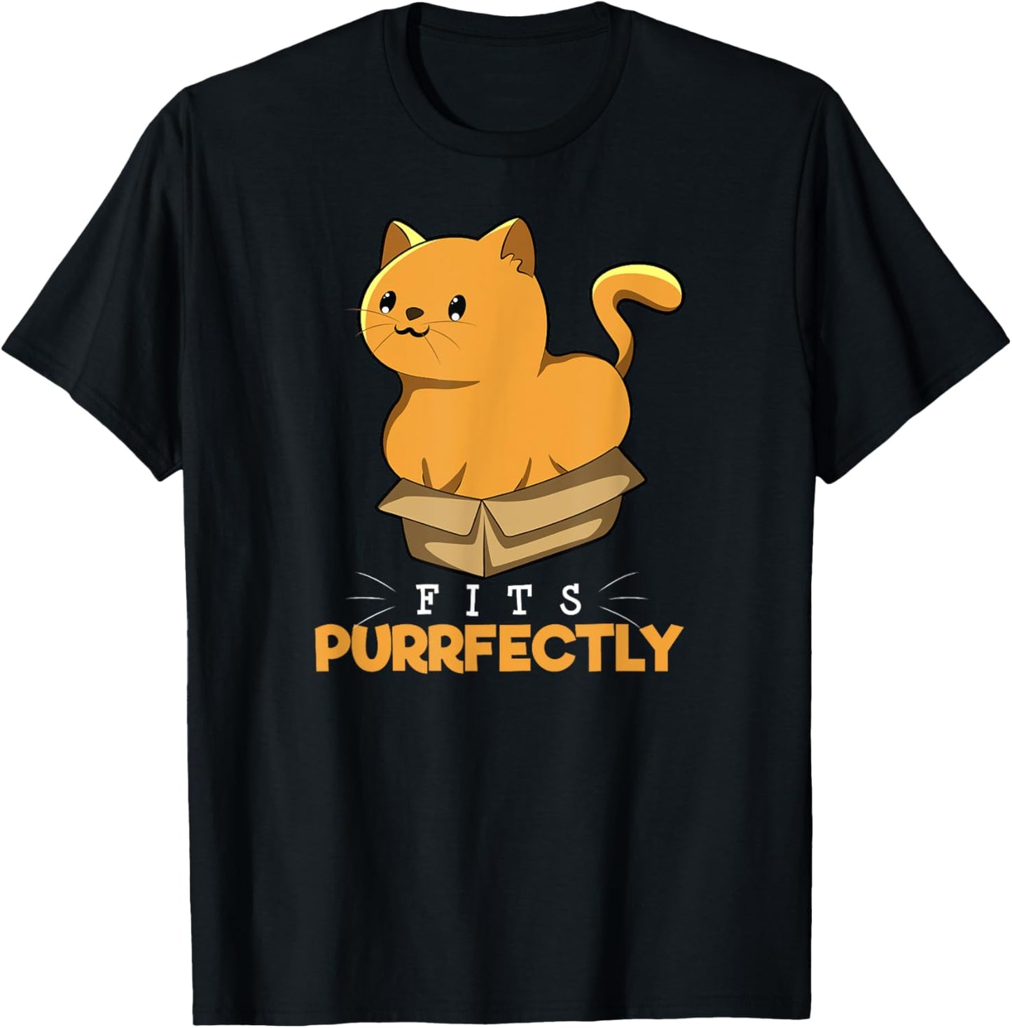 The cat in the box fits perfectly. T-Shirt