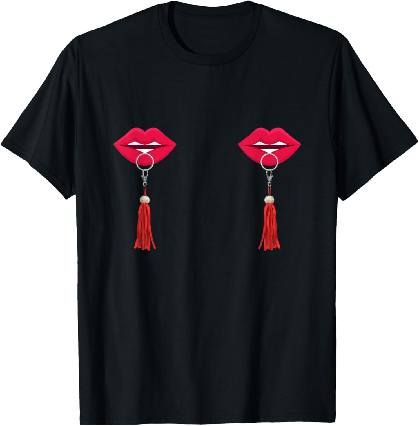 Burlesque Lips Boobs Nipple Tassel Burlesque Dancer T-Shirt
