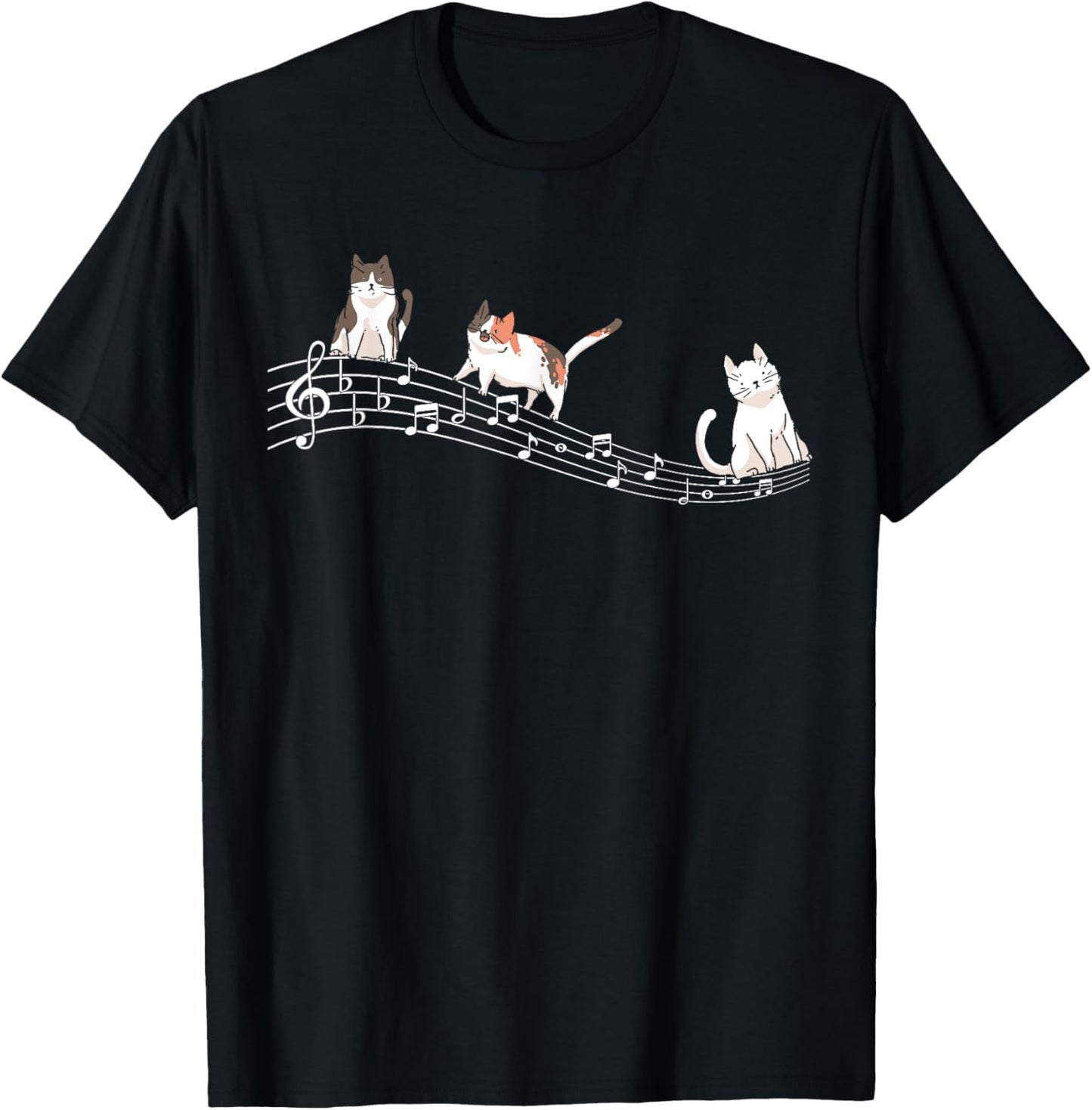 Cat Music Notes T-Shirt
