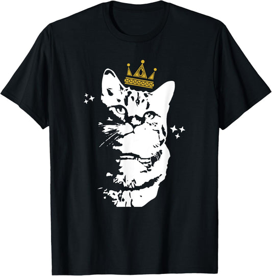 Cat Wearing Crown Funny Cat Lover T-Shirt