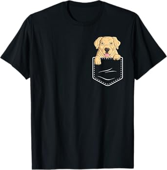 Labrador Retriever In Pocket Funny Dog Puppy Labrador Lover T-Shirt for Men Women Girls Kids