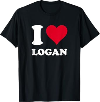 Red Heart I Love Logan T-Shirt