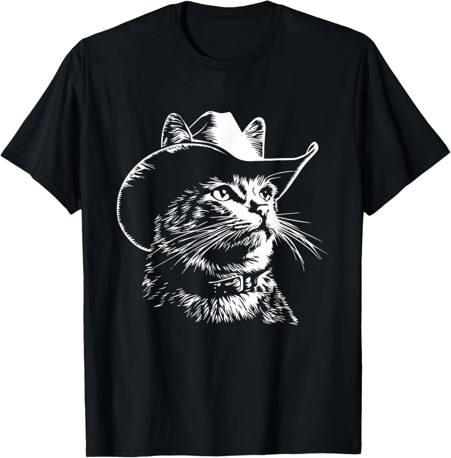 Funny Cat Cowboy Graphic T-Shirt