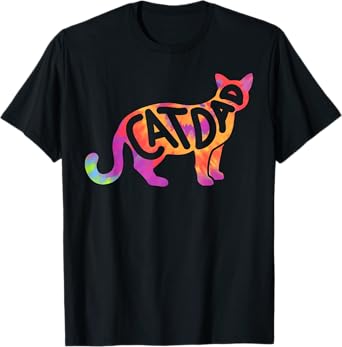 Cat Dad Daddy Father's Day Men Funny Tie Dye Retro Vintage T-Shirt