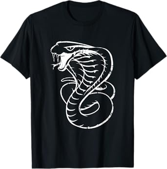 White King Cobra Hissing Distressed Snake Lover T-Shirt