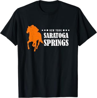 Upstate New York Saratoga Springs Horse Racing Vintage T-Shirt
