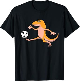 Leopard Gecko Soccer Player Ball Sports T-Shirt