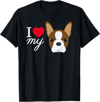 Red Boston Terrier Love T-Shirt