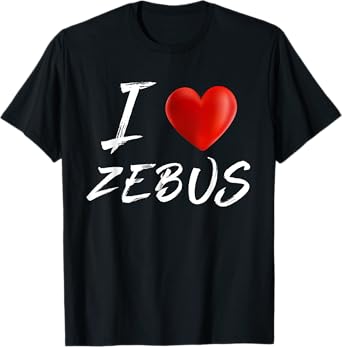 I Love Heart ZEBUS Animal Pet Lover T Shirt