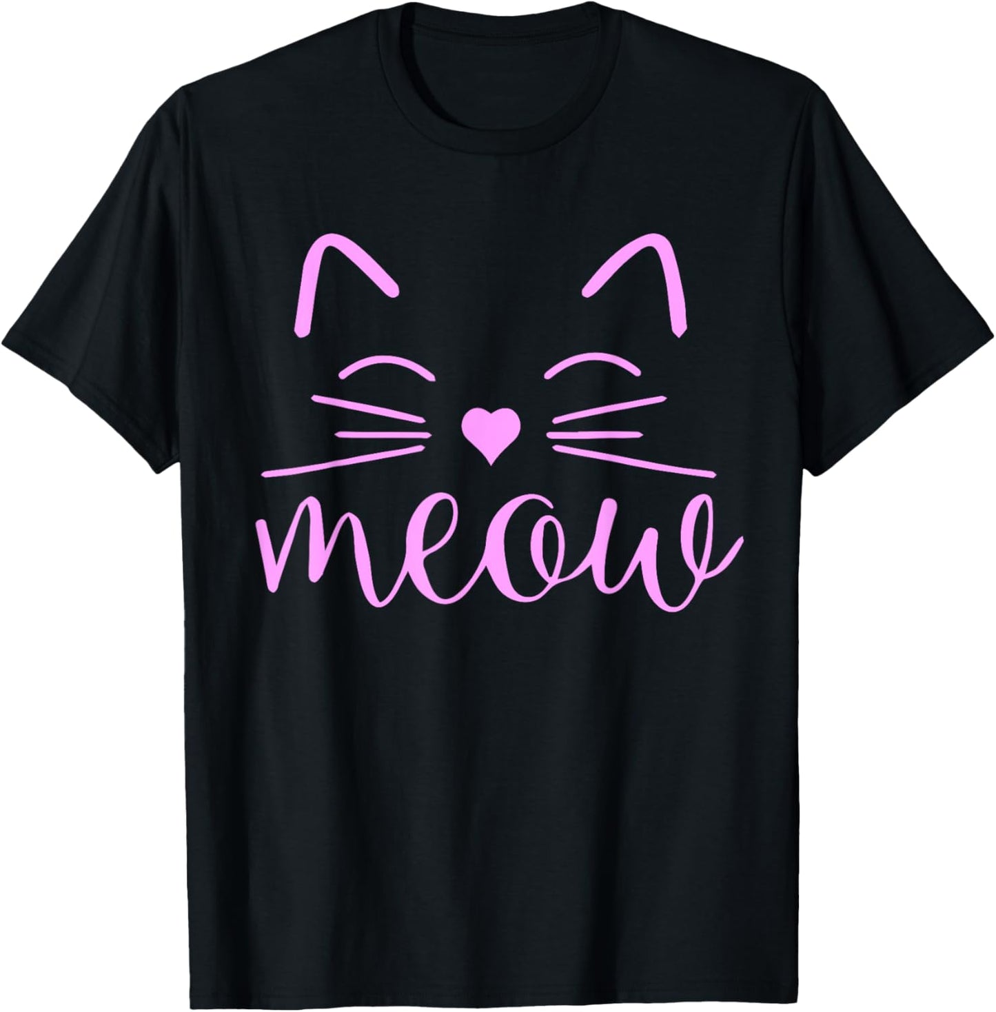 Meow Cute Cat Face Funny Quote for Cat fans T-Shirt