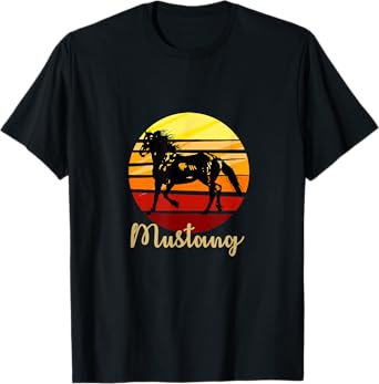 Mustang horse breed running in sunset Pony Trail Rodeo Shirt T-Shirt