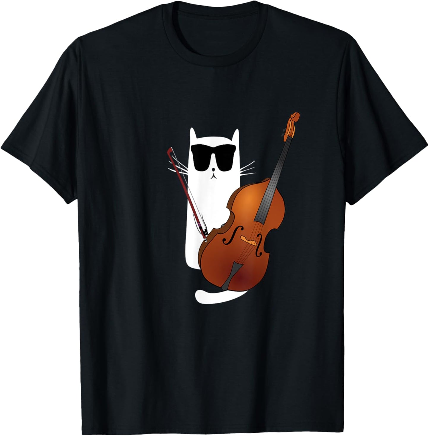 Funny Cat Wearing Sunglasses Playing Viola T-Shirt