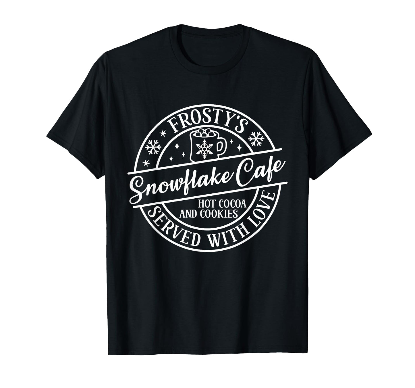 Classic Retro Frosty's Snowflake Cafe Coffee Lovers Xmas T-Shirt