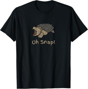 Oh Snap Statement, Snapping Turtle Funny Reptile Graphic Tan T-Shirt