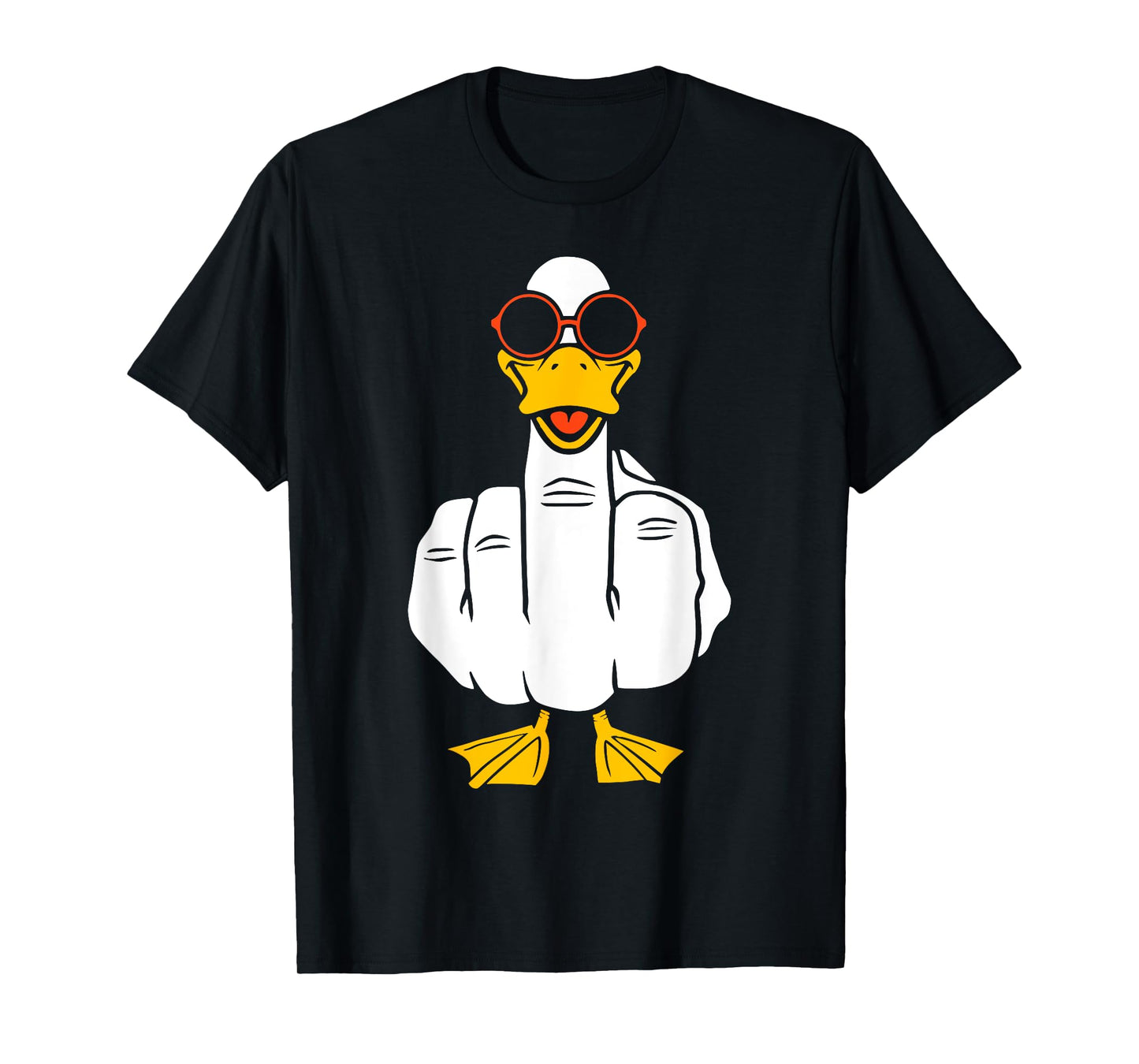 Middle Finger Funny Duck Inappropriate Rude Antisocial T-Shirt