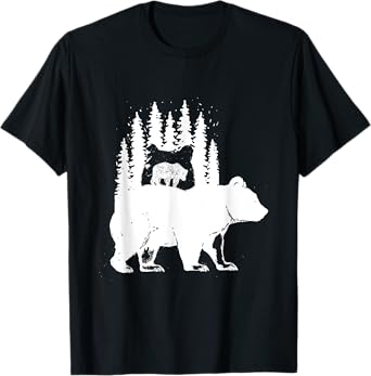Little Bear Over Bear Unique Silhouette Animal T-Shirt