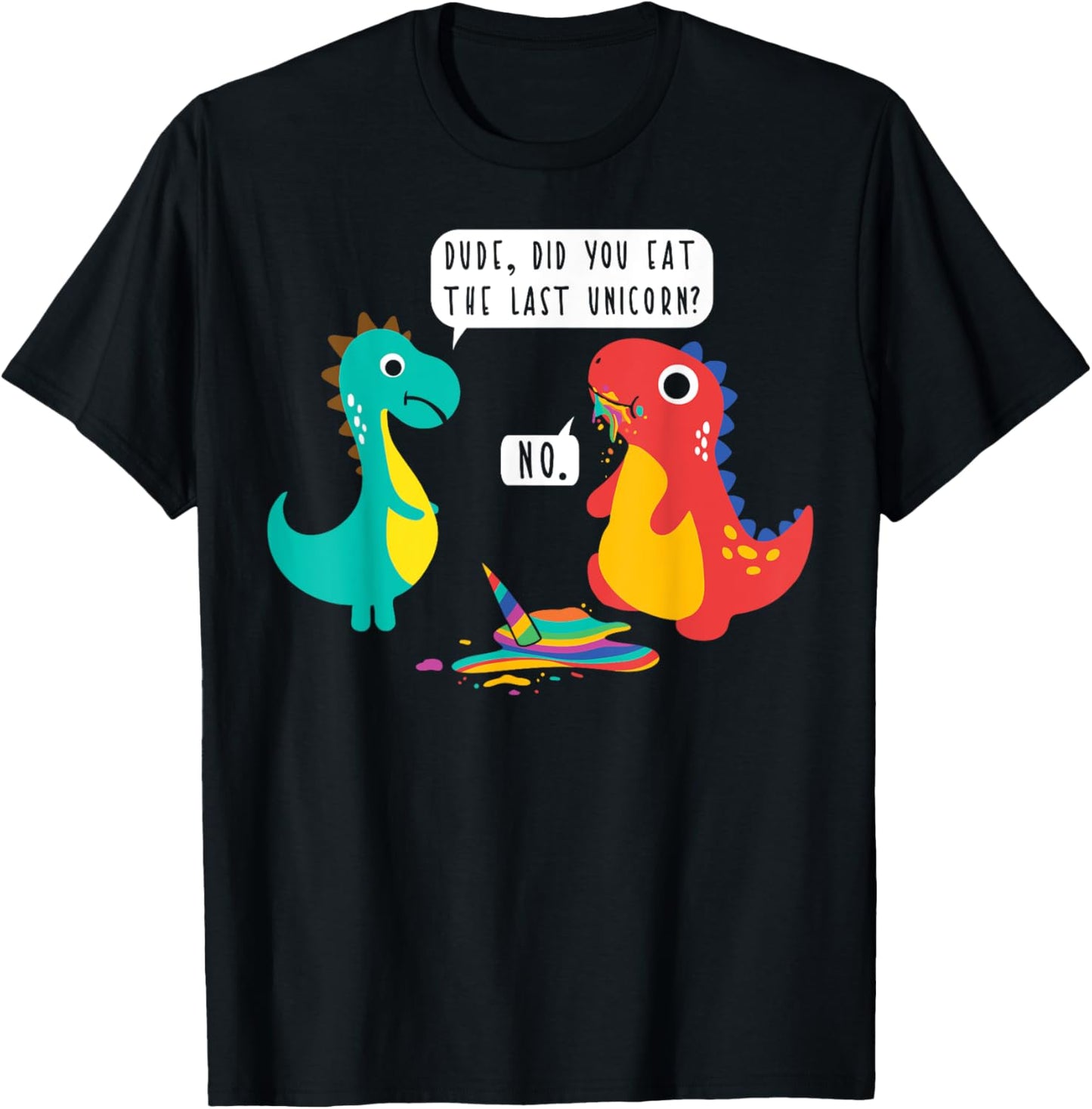 Did You Just Eat The Last Unicorn? Funny Dinosaur Joke T-Shirt
